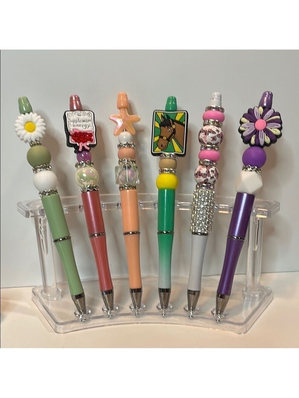 Green and Orange Decorative Office Pens Set